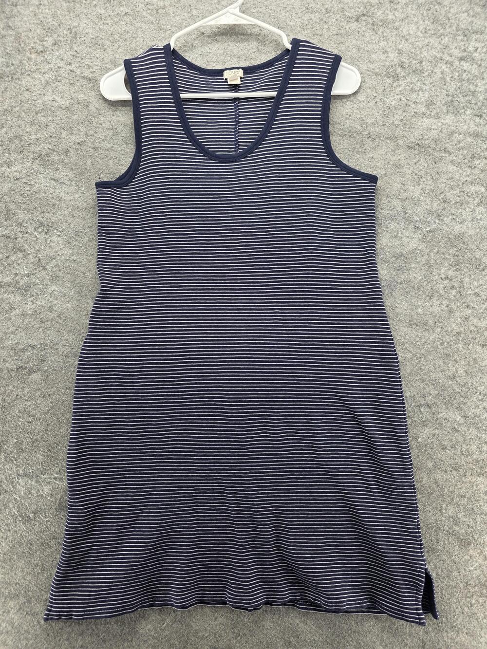 J Crew Dress Womens Extra Small Navy Blue White Striped Sleeveless Tank Casual